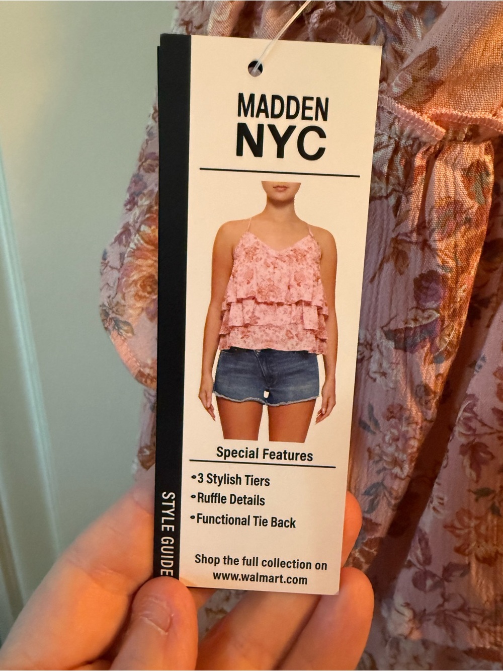 NWT Madden NYC Pink Floral Ruffle Tiered Cami
